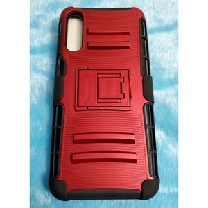 New case for galaxy A50 red and black color.